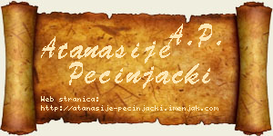 Atanasije Pecinjački vizit kartica